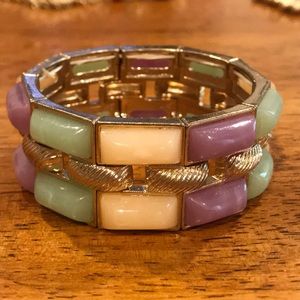 Chico’s Pastel and Gold Chunky Bracelet